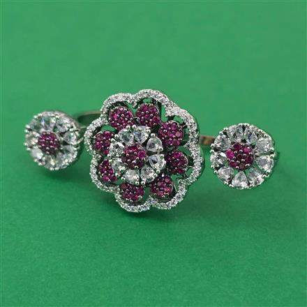 American Diamond Classic Ring with Black Plating