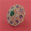 American Diamond Hazoorilal Ring with Carat Plating