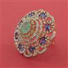 American Diamond Hazoorilal Ring with Carat Plating