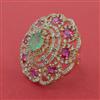American Diamond Hazoorilal Ring with Carat Plating