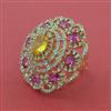 American Diamond Hazoorilal Ring with Carat Plating