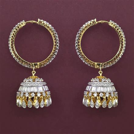 American Diamond Bali with Rhodium Plating 2 Tone Plating Mehndi Plating
