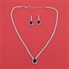 American Diamond Classic Necklace with Rhodium Plating