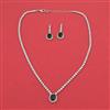 American Diamond Classic Necklace with Rhodium Plating