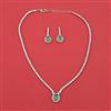 American Diamond Classic Necklace with Rhodium Plating