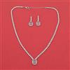 American Diamond Classic Necklace with Rhodium Plating