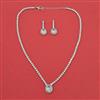 American Diamond Classic Necklace with Rhodium Plating