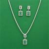 American Diamond Classic Necklace with Rhodium Plating
