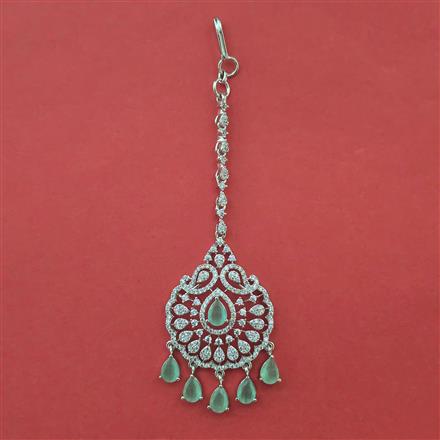 American Diamond Classic Tikka with Rhodium Plating