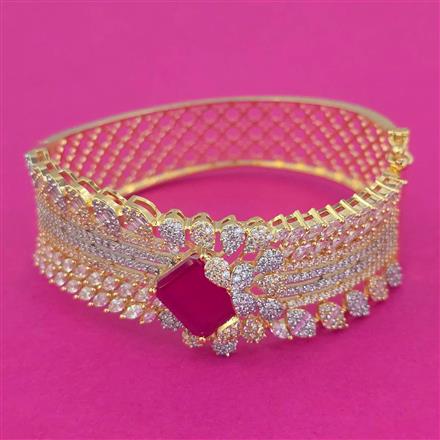 American Diamond Broad Kada with 2 Tone Plating