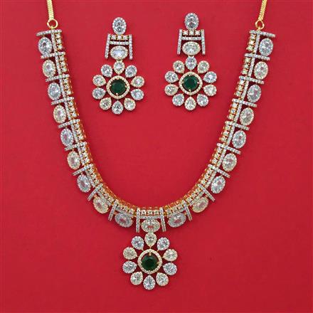 American Diamond Classic Necklace with 2 Tone Plating