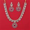 American Diamond Classic Necklace with 2 Tone Plating