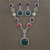 American Diamond Classic Necklace with Mehndi Plating
