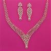 American Diamond Classic Necklace with Rhodium Plating 2 Tone Plating