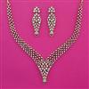 American Diamond Classic Necklace with Rhodium Plating 2 Tone Plating