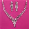 American Diamond Classic Necklace with Rhodium Plating 2 Tone Plating