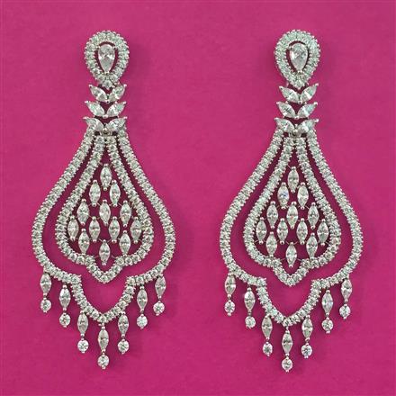 American Diamond Classic Earring with Rhodium Plating 2 Tone Plating Mehndi Plating Carat Plating