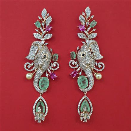 American Diamond Hazoorilal Earring with Carat Plating