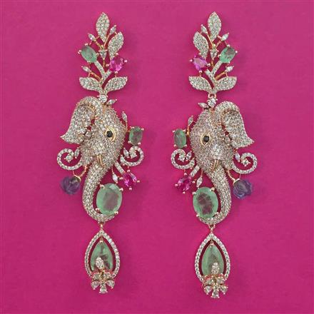 American Diamond Hazoorilal Earring with Carat Plating