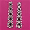 American Diamond Long Earring with Rhodium Plating