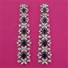 American Diamond Long Earring with Rhodium Plating
