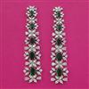 American Diamond Long Earring with Rhodium Plating