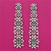 American Diamond Long Earring with Rhodium Plating