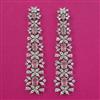 American Diamond Long Earring with Rhodium Plating