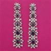 American Diamond Long Earring with Rhodium Plating