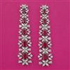 American Diamond Long Earring with Rhodium Plating
