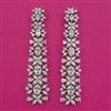 American Diamond Long Earring with Rhodium Plating