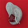 American Diamond Animal Brooch with Rhodium Plating