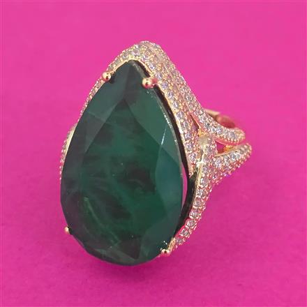 American Diamond Hazoorilal Ring with Carat Plating