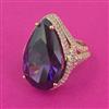 American Diamond Hazoorilal Ring with Carat Plating