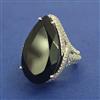 American Diamond Adjustable Ring with Rhodium Plating