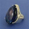 American Diamond Adjustable Ring with Rhodium Plating