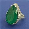 American Diamond Adjustable Ring with Rhodium Plating