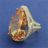 American Diamond Adjustable Ring with Rhodium Plating