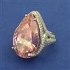 American Diamond Adjustable Ring with Rhodium Plating