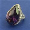 American Diamond Adjustable Ring with Rhodium Plating
