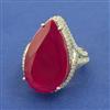 American Diamond Adjustable Ring with Rhodium Plating