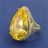 American Diamond Adjustable Ring with Rhodium Plating
