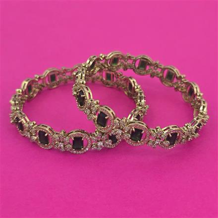 American Diamond Classic Bangles with Mehndi Plating