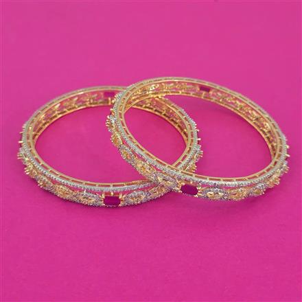 American Diamond Classic Bangles with 2 Tone Plating