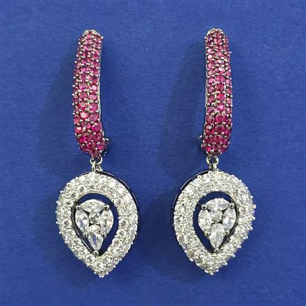 American Diamond Classic Earring with Black Plating