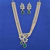 American Diamond Pearl Necklace with Carat Plating