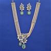 American Diamond Pearl Necklace with Carat Plating