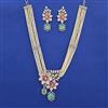 American Diamond Pearl Necklace with Carat Plating