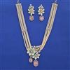 American Diamond Pearl Necklace with Carat Plating