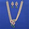 American Diamond Pearl Necklace with Carat Plating